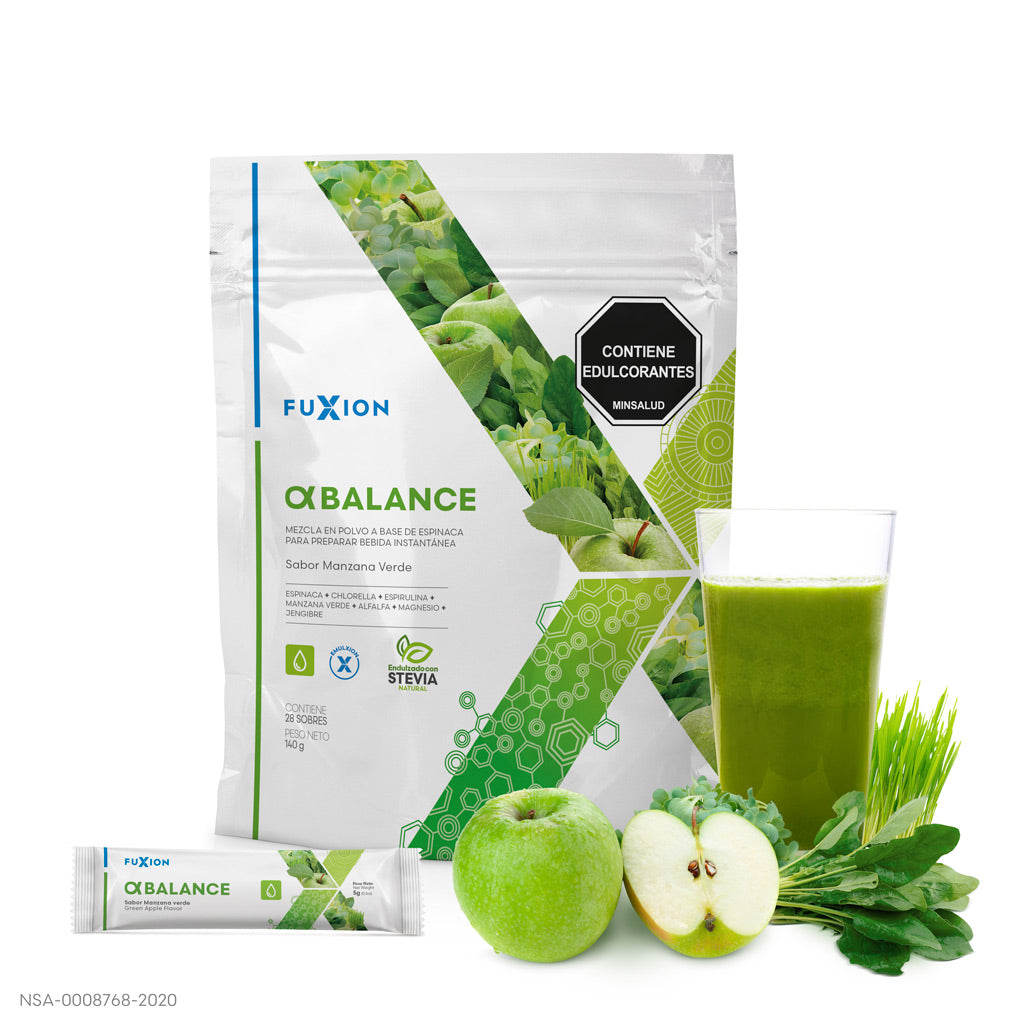 Alpha Balance Fuxion - Caja 28 sobres sabor Manzana Verde