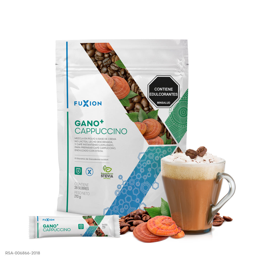 Gano+ Cappuccino Fuxion - Doypack 28 sobres café con Ganoderma