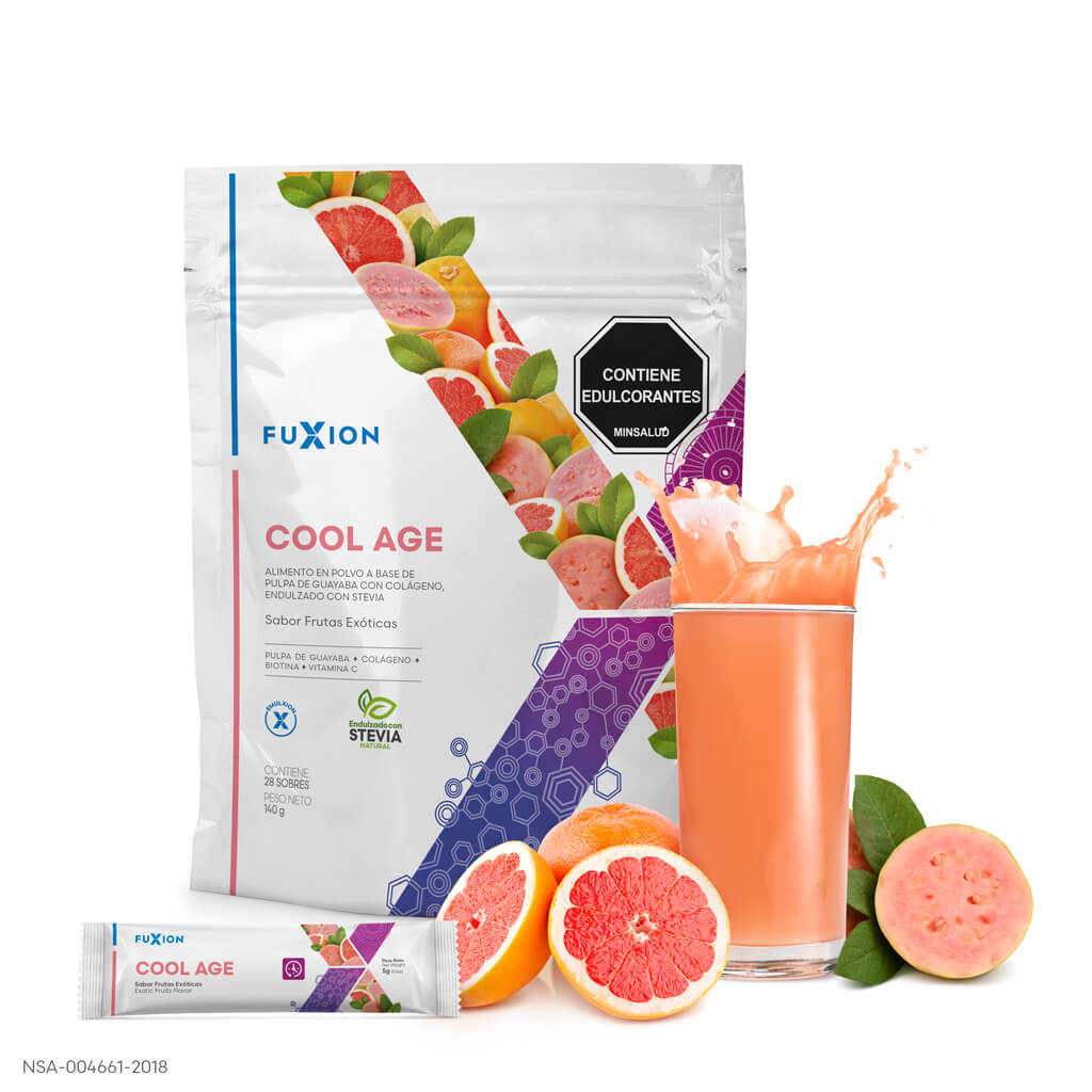 Cool Age Fuxion - Doypack 28 sobres sabor Frutas Exóticas con Colágeno