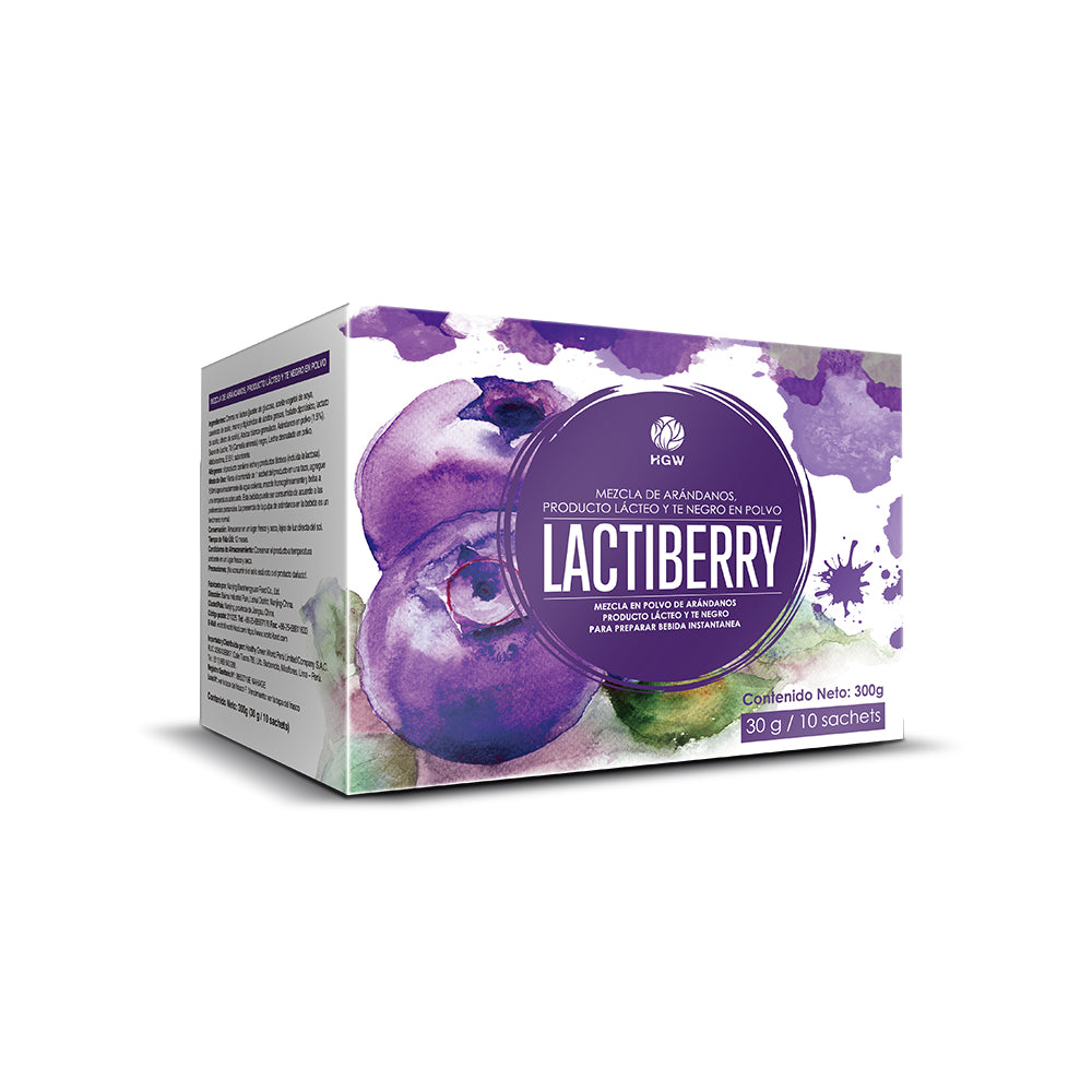 Lactiberry HGW - Mezcla de Arándanos, Lácteo y Té Negro en Polvo