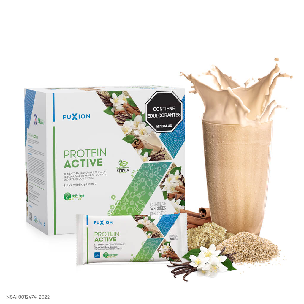 Protein Active Fuxion - Caja 14 sobres sabor Vainilla y Canela