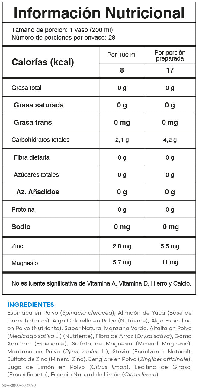 Tabla nutricional Alpha Balance Fuxion