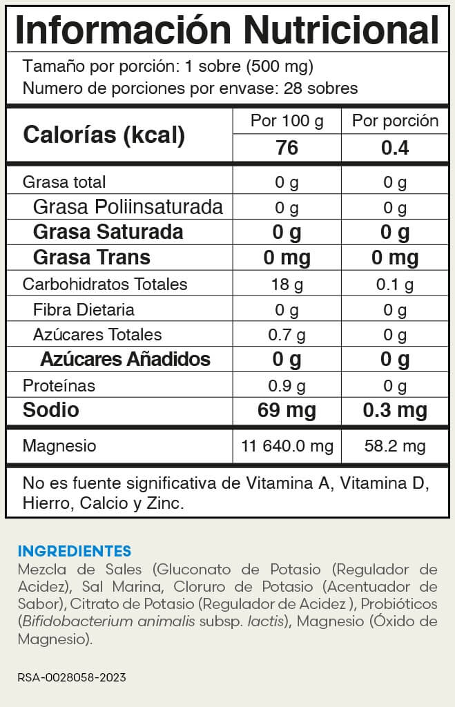 Tabla nutricional Probix Fuxion
