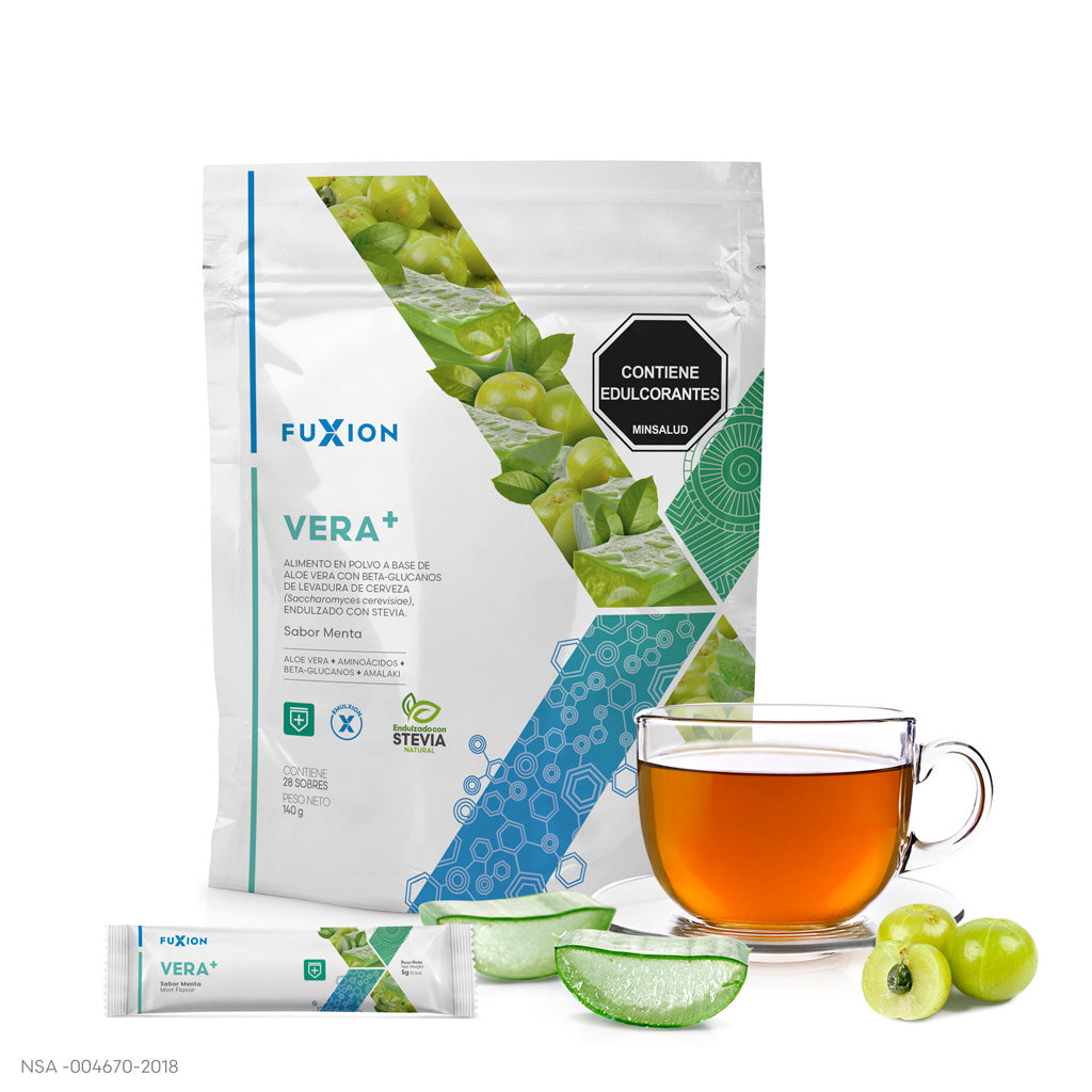 Vera+ Fuxion - Doypack 28 sobres sabor Menta con Aloe Vera