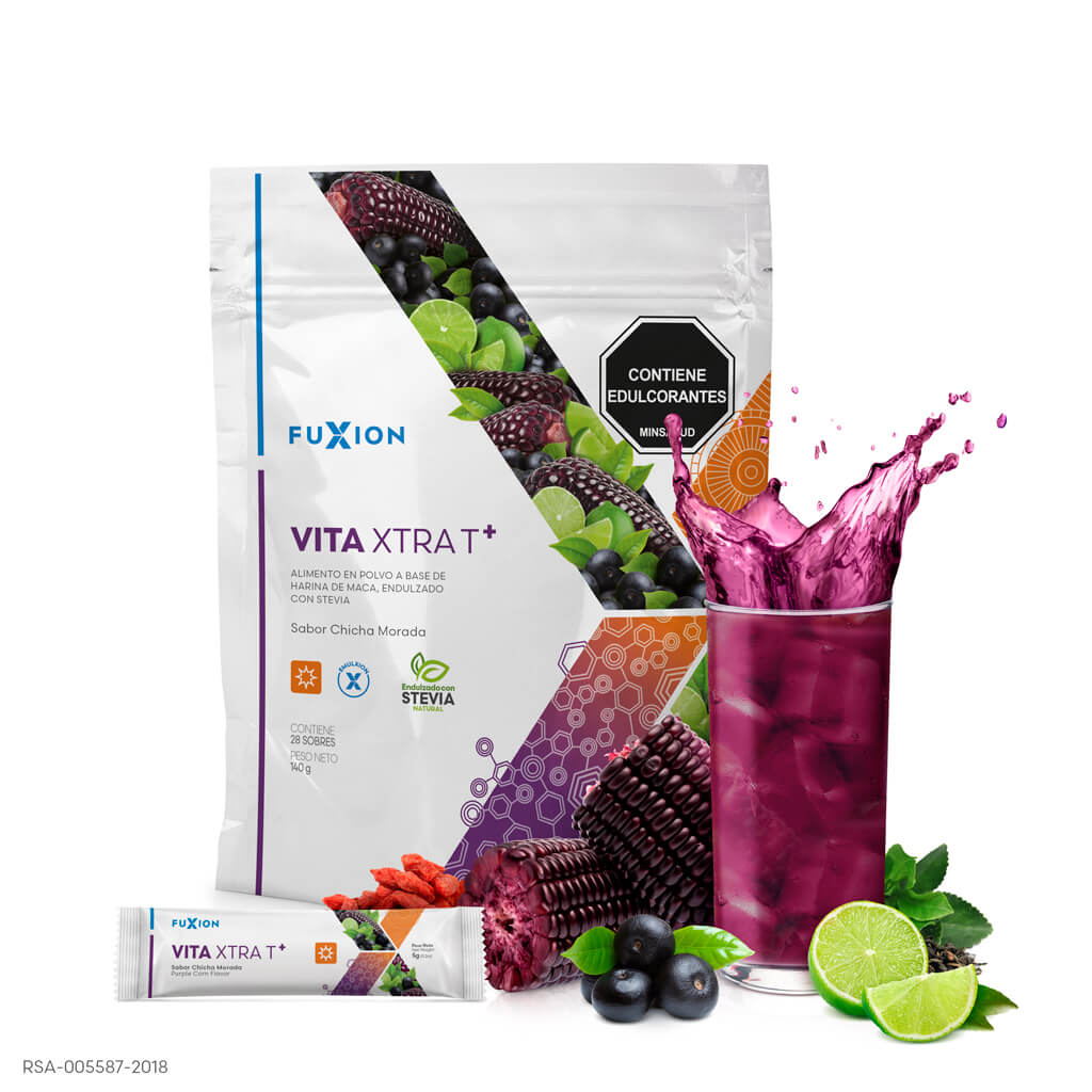 Vita Xtra T+ Fuxion - Doypack 28 sobres sabor Chicha Morada